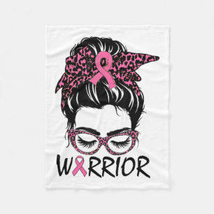 Bun Breast Cancer Wear Pink Warrior Fleece Blanket