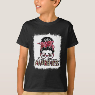 Bun Burgundy Ribbon Brain Aneurysm Awareness  T-Shirt
