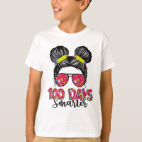 Bun Girl Happy 100 Days Of School 100 Days Smarter