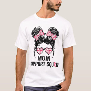Bun Gles Mum Support Squad Breast Cancer Awareness T-Shirt