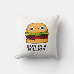 Bun In A Million Funny Burger Pun Cushion