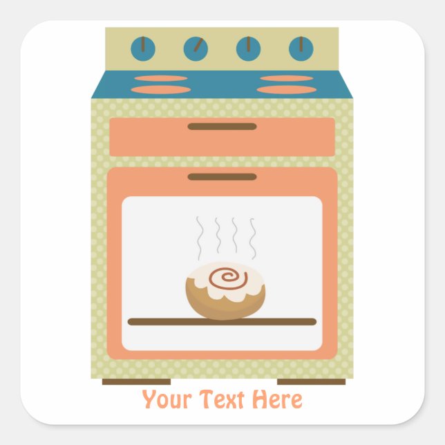 Bun In Oven (customisable) Square Sticker (Front)