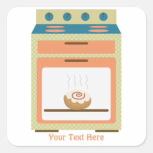 Bun In Oven (customisable) Square Sticker