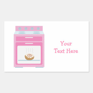 Bun In Oven (pink customisable) Rectangular Sticker