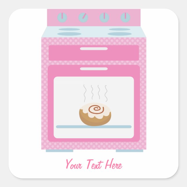 Bun In Oven (pink customisable) Square Sticker (Front)