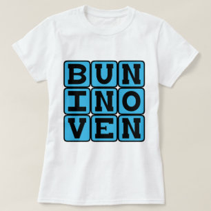 Bun In Oven, Pregnancy Announcement (Blue) T-Shirt