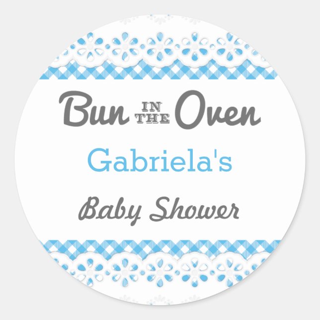 Bun In The Oven Baby Shower Favour Sticker (Front)