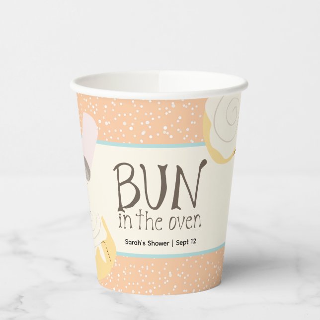 Bun in the Oven Baby Shower Paper Cups (Left)