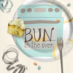 Bun in the Oven Baby Shower Paper Plate