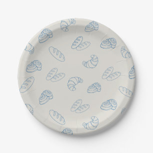 Bun in the Oven Baby Shower Rustic Bread Paper Plate