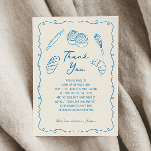 Bun in the Oven Bakery Baby Shower Thank You Card