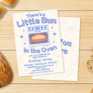 Bun in the Oven Boy Baby Shower Invitation
