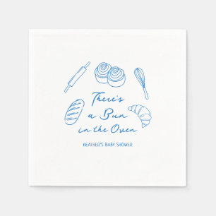 Bun in the Oven Bread Boy Baby Shower Napkin
