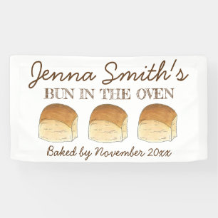 Bun in The Oven Bread Dinner Roll Baby Shower Banner