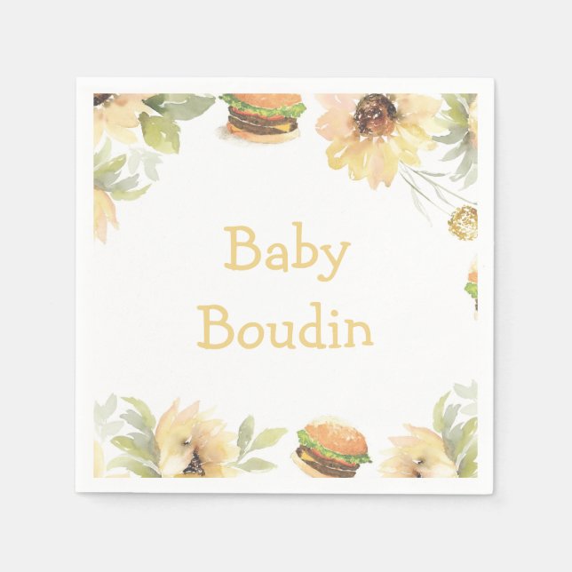 Bun in the Oven Burgers on the Grill Napkin (Front)