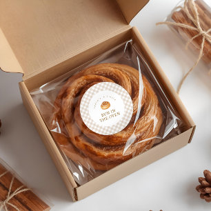 Bun In The Oven Cinnamon Roll Baby Shower Classic Round Sticker