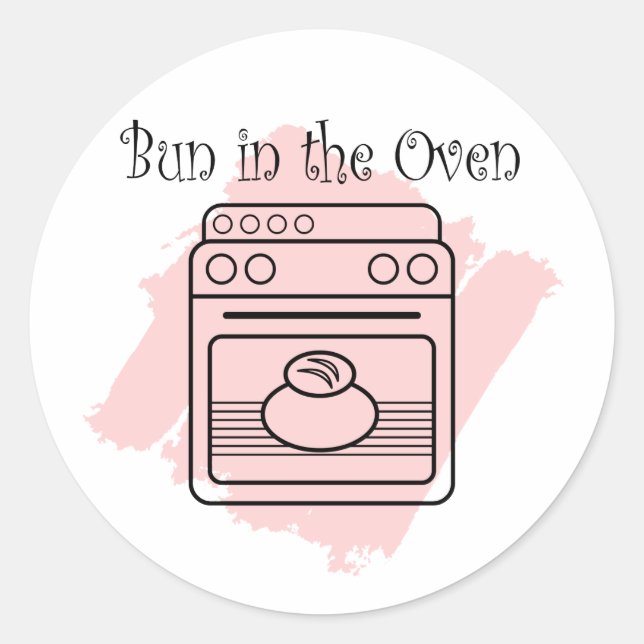 Bun in the Oven Classic Round Sticker (Front)