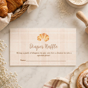 Bun in the Oven Croissant Girl Diaper Raffle Card