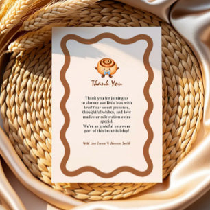 Bun in the Oven cute baby boy shower Thank You Card