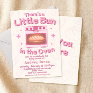 Bun in the Oven Girl Baby Shower Invitation