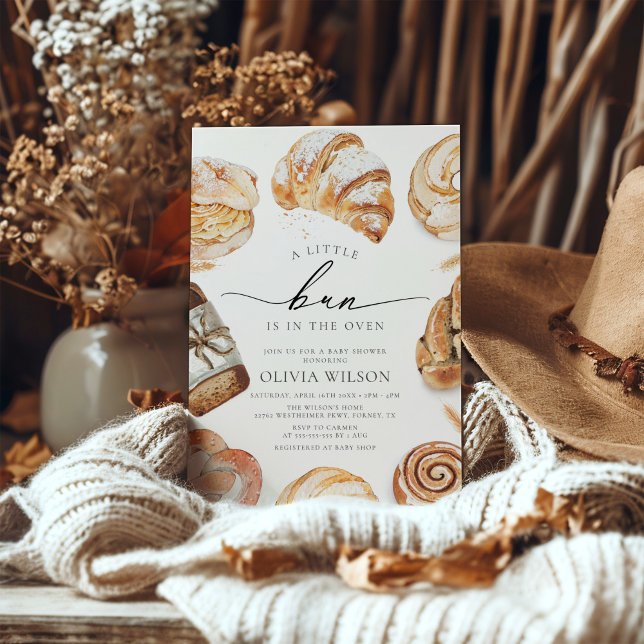 Bun in the Oven Kitchen Theme Baking Baby Shower Invitation (Creator Uploaded)