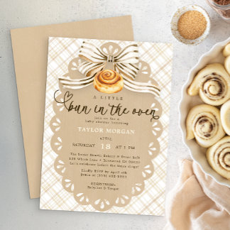 Bun in the Oven Neutral Bakery Baby Shower Invitation