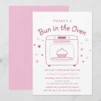 Bun In The Oven Pink Baby Girl Baby Shower