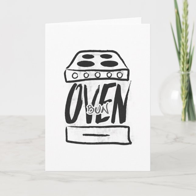 Bun in the oven - pregnancy announcement card (Front)