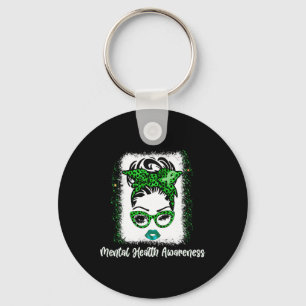 Bun Mental Health Awareness Ribbon Month May 2022 Key Ring