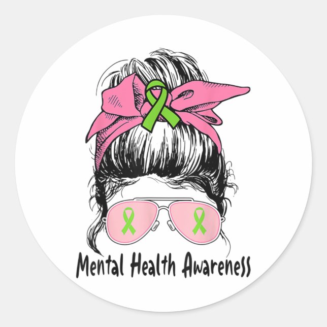 Bun Mental Health Problems Mental Health Awareness Classic Round Sticker (Front)