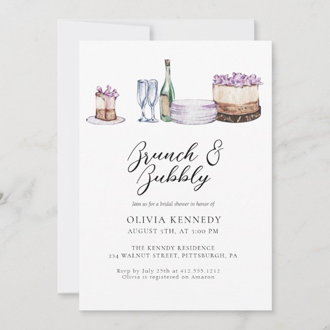 Bunch and Bubbly Champagne Bridal Shower  Invitation (Front)