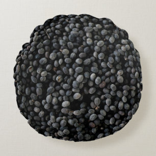 Bunch of black beans round cushion