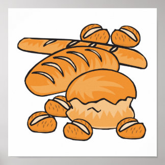 bunch of bread and rolls poster