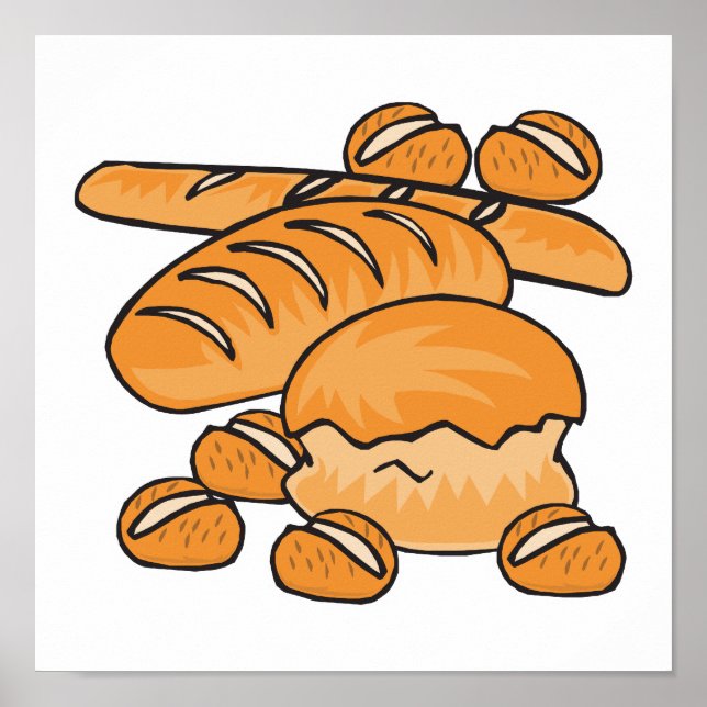 bunch of bread and rolls poster (Front)