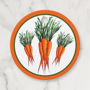 Bunch of Carrots Orange Vegetable Veggie Garden Favour Tags