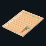 Bunch of Carrots Orange Vegetable Veggie Garden Notepad<br><div class="desc">Foodie design features an original marker illustration of a bunch of ripe orange carrots. This vegetable design is also available on other products. Lots of additional food-themed designs are also available from this shop. Don't see what you're looking for? Contact Rebecca to have something created just for you.</div>