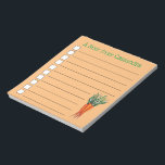 Bunch of Carrots Orange Vegetable Veggie Garden Notepad<br><div class="desc">Foodie design features an original marker illustration of a bunch of ripe orange carrots. This vegetable design is also available on other products. Lots of additional food-themed designs are also available from this shop. Don't see what you're looking for? Contact Rebecca to have something created just for you.</div>