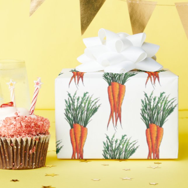 Bunch of Carrots Orange Vegetable Veggie Garden Wrapping Paper (Birthday Party)