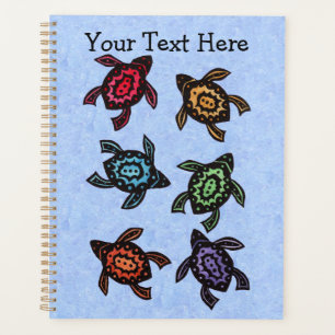 Bunch of Colourful Turtles Abstract Marked Shells Planner