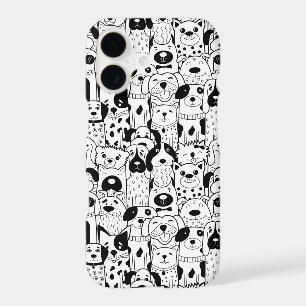 Bunch of Dogs Black White Phone case