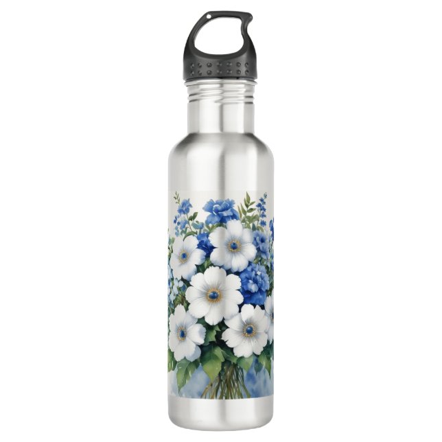 Bunch of Flowers Elegant Watercolor 710 Ml Water Bottle (Front)