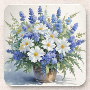 Bunch of Flowers Elegant Watercolor Coaster