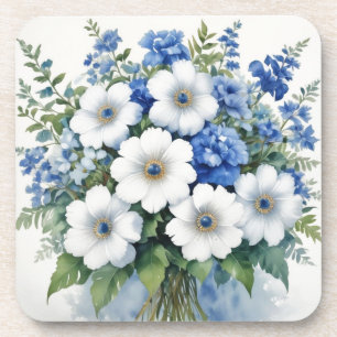 Bunch of Flowers Elegant Watercolor Coaster