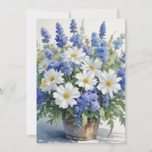 Bunch of Flowers Elegant Watercolor Holiday Card
