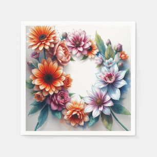Bunch of Flowers Elegant Watercolor Napkin