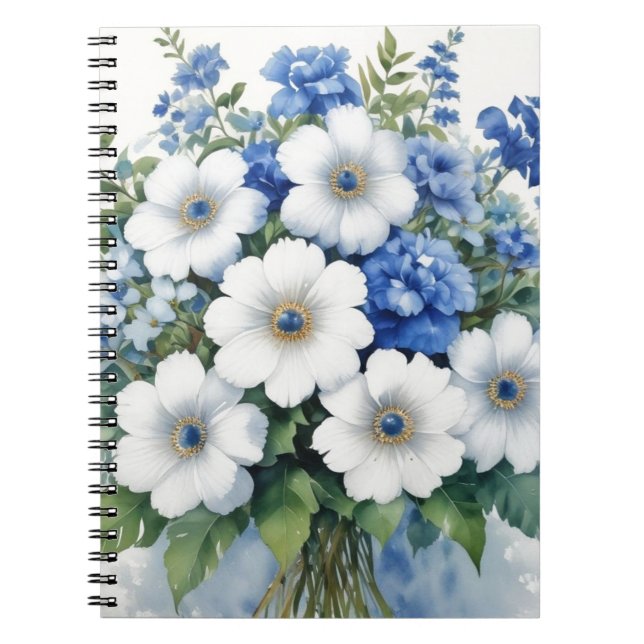 Bunch of Flowers Elegant Watercolor Notebook (Front)
