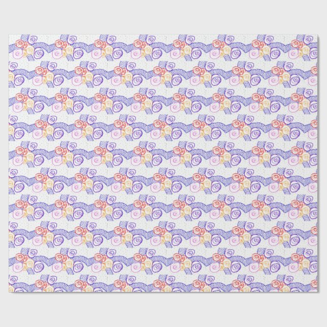 Bunch of flowers wrapping paper (Flat)
