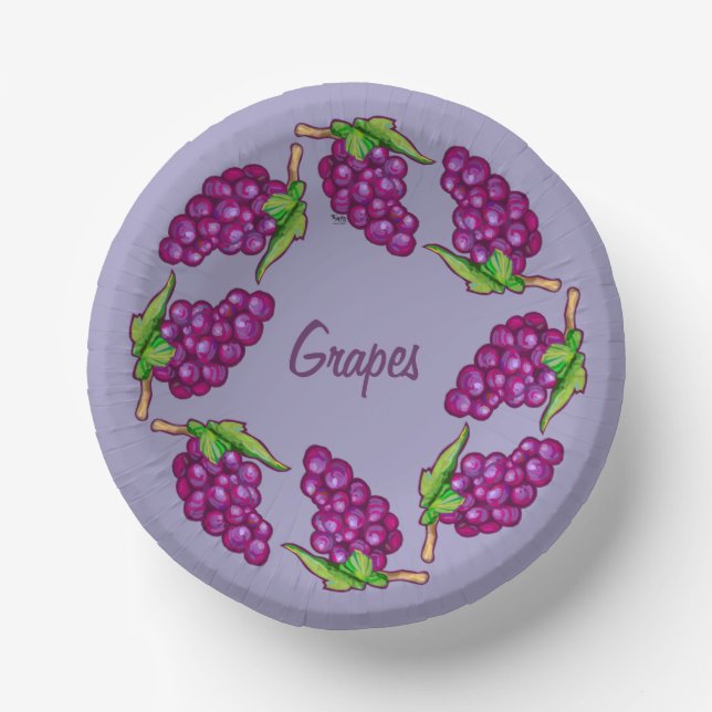 Bunch of Grapes Paper Plate (Front)