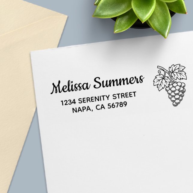 Bunch of Grapes Return Address Self-inking Stamp (Creator Uploaded)