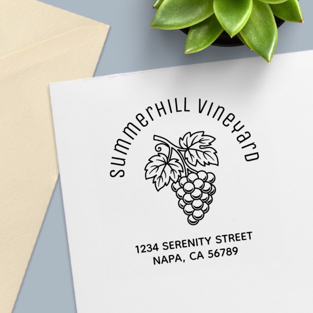 Bunch of Grapes Vineyard Arch Address Self-inking Stamp (Creator Uploaded)